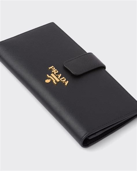 portafoglio prada calf|Black Large Saffiano Leather Wallet .